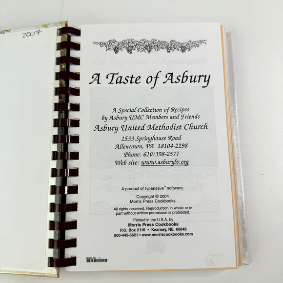 Asbury United Methodist Church Allentown PA Cookbook Midwest Recipes - Picture 6 of 6